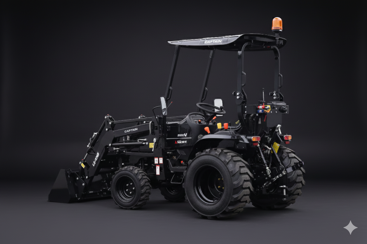 25 PS Kleintraktor Captain Black mit Frontlader in Black Edition