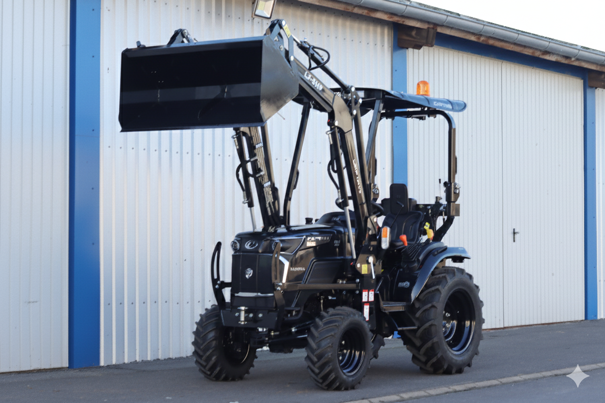 Kompakter 25 PS Kleintraktor Captain Black für enge Hofbereiche